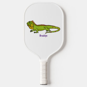 Raquette De Pickleball Happy green iguana cartoon