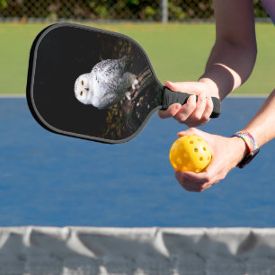 Raquette De Pickleball Hibou des neiges majestueux d'hiver