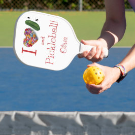 Raquette De Pickleball I Love Pickles & Pickleball Personnalisé