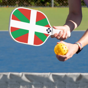 Raquette De Pickleball Ikurrina avec le symbole Lauburu