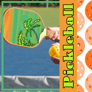 Raquette De Pickleball Île Déserte Paradis Tropical Coucher de Soleil Ora
