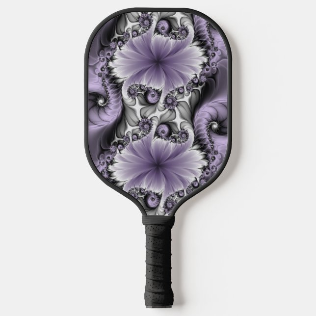 Raquette De Pickleball Illusion Lilac Abstrait Floral Fractal Art Imagina (Recto)