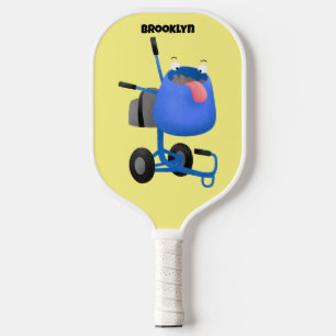 Raquette De Pickleball Illustration amusante du mélangeur de ciment bleu
