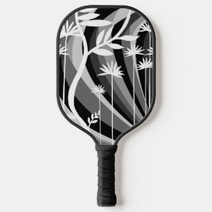 Raquette De Pickleball Illustration botanique en noir et blanc