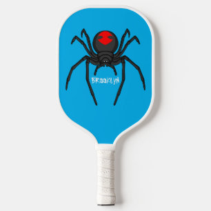 Raquette De Pickleball Illustration d'araignée noire effrayante