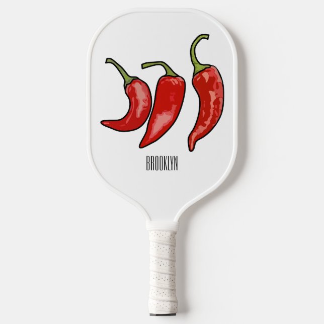 Raquette De Pickleball Illustration de chili (Recto)