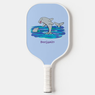 Raquette De Pickleball Illustration de dauphins heureux adorables
