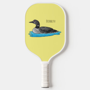 Raquette De Pickleball Illustration de dessin animé d'oiseau plongeur