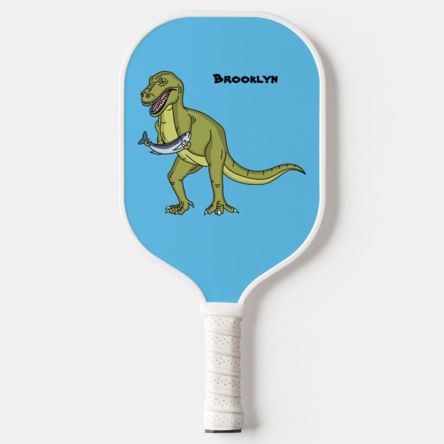 Raquette De Pickleball Illustration de dinosaure T rex drôle (Recto)