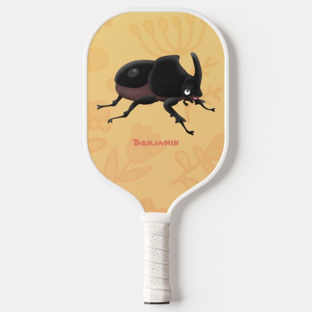 Raquette De Pickleball Illustration de la caricature du dendroctone du rh (Recto)