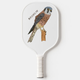 Raquette De Pickleball Illustration d'oiseau américain Kestrel