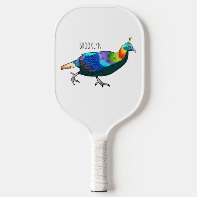 Raquette De Pickleball Illustration d'oiseau monal himalayen (Recto)