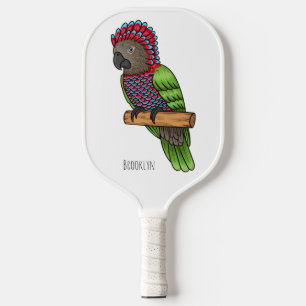 Raquette De Pickleball Illustration d'oiseau perroquet à tête de faucon