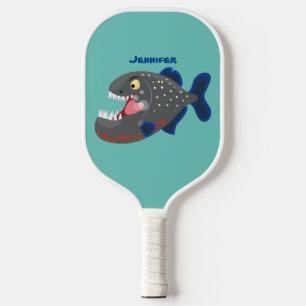 Raquette De Pickleball Illustration drôle de piranha affamée