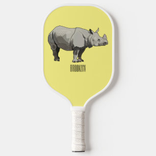 Raquette De Pickleball Illustration du rhinocéros de Javan