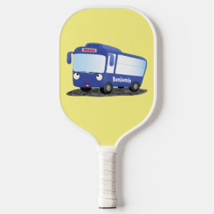 Raquette De Pickleball Illustration d'un bus moderne bleu mignon