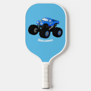 Raquette De Pickleball Illustration d'un camion monstre bleu mou