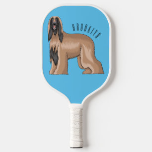 Raquette De Pickleball Illustration d'un chien hound afghan