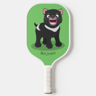Raquette De Pickleball Illustration d'un diable de Tasmanie affamé
