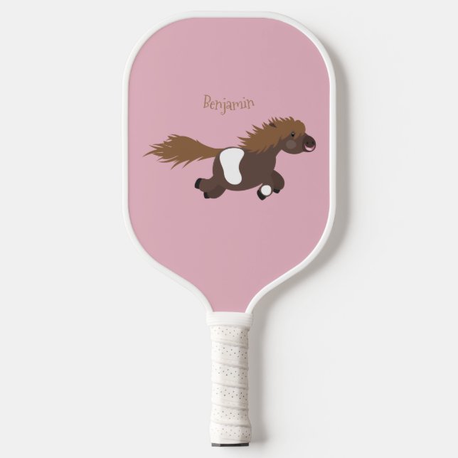 Raquette De Pickleball Illustration d'un poney de Shetland mignon (Recto)