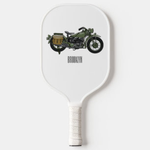 Raquette De Pickleball Illustration d'une moto de croiseur militaire