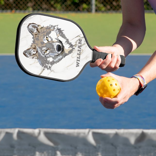 Raquette De Pickleball Illustration Wolf (Insitu)