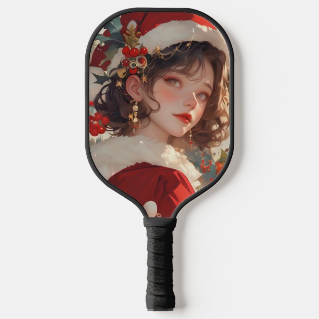 Raquette De Pickleball Imaginaire de Noël : Paddle Romantique (Recto)