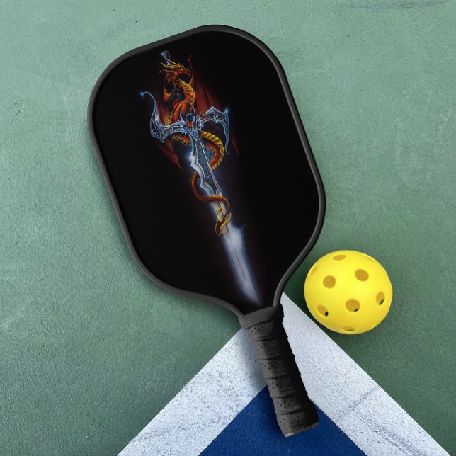 Raquette De Pickleball Imaginaire d'épée du dragon rouge (Créateur téléchargé)