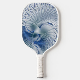Raquette De Pickleball Imaginaire dynamique tons bleus Abstraits Art frac