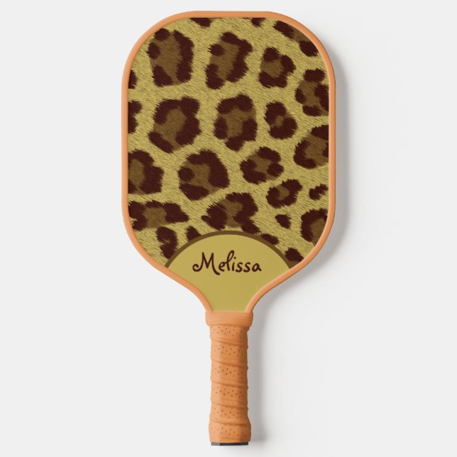 Raquette De Pickleball Impression de fourrure Leopard avec personnalisati (Recto)