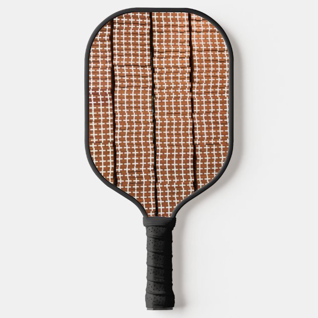 Raquette De Pickleball Impression géométrique Brown et blanche (Recto)