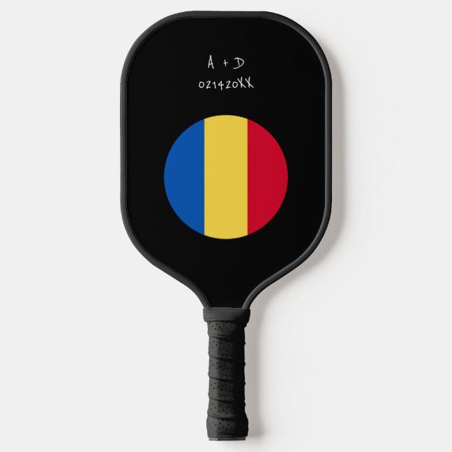 Raquette De Pickleball Indicateur Roumanie du message personnalisé (Recto)
