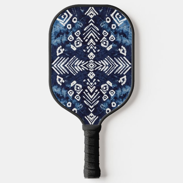 Raquette De Pickleball Indigo Tribal Navy Blue Symmetrical  (Recto)