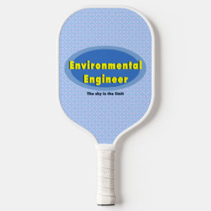 Raquette De Pickleball Ingénieur de l'environnement bleu ovale