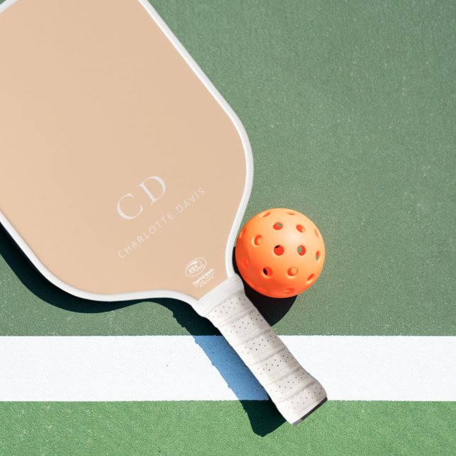 Raquette De Pickleball Initiales de monogramme pêche nom (Créateur téléchargé)