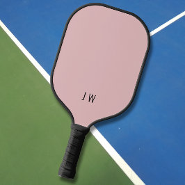 Raquette De Pickleball Initiales de monogramme rose clair moderne