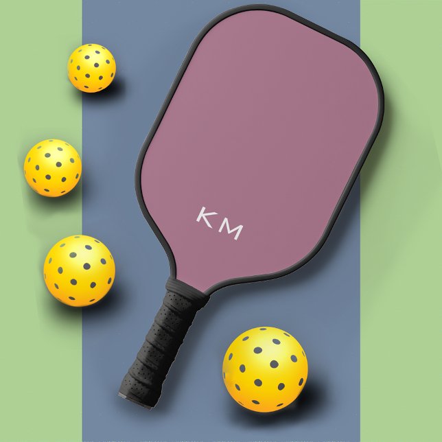 Raquette De Pickleball Initiales de monogramme rose moderne et profession (Créateur téléchargé)