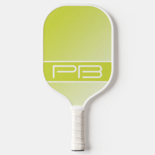 Raquette De Pickleball Initiales minimalistes modernes cool Vert Gradient