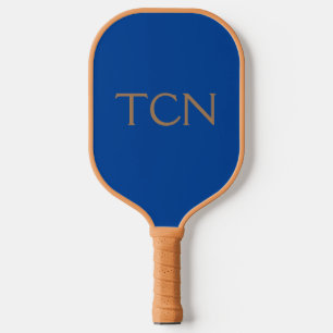 Raquette De Pickleball Initiales Monogramme Bleu Brun Tendance Hommes Fem
