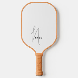 Raquette De Pickleball Initiales Monogrammées de Style Moderne Minimalist