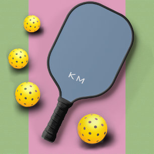 Raquette De Pickleball Initiales simples Elégant moderne Police Neutre Bl