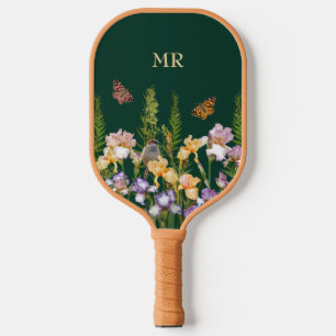Raquette De Pickleball Irises Belles Personnalisées, Papillons Oiseaux