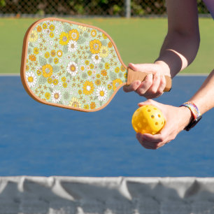 Raquette De Pickleball Jardin Floral Jaune Motif