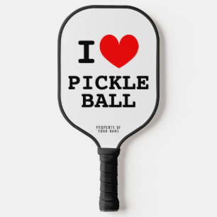 Raquette De Pickleball Je pagaie à bille de coeur avec nom personnalisé