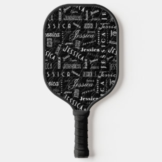 Raquette De Pickleball Jessica Nom personnalisé Noir Blanc 