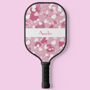 Raquette De Pickleball Joli Coeur d'Amour Rose Personnalisé