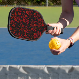 Raquette De Pickleball Joli motif floral Fleurs sauvages rouges