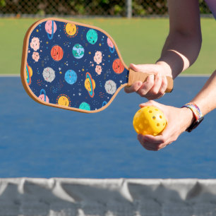 Raquette De Pickleball Joli Motif Planète Souriante