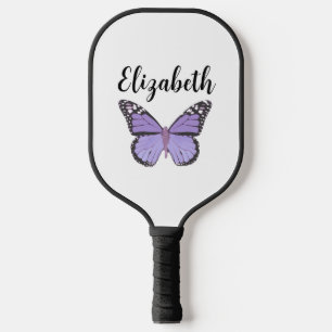 Raquette De Pickleball Joli papillon violet avec nom personnalisé pour da