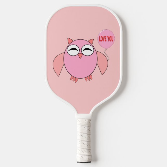 Raquette De Pickleball Joli Rose amour vous hibou (Recto)